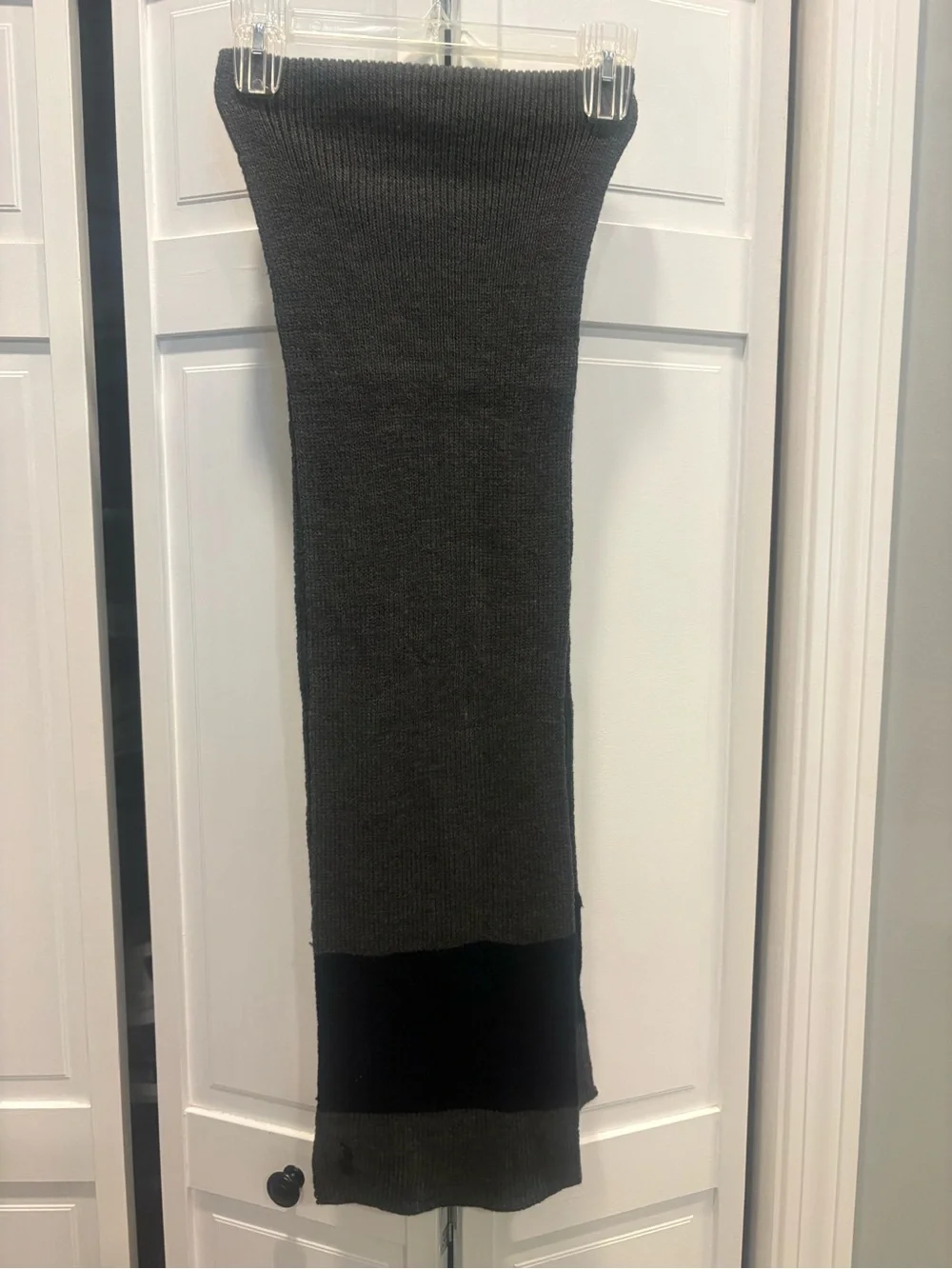 Polo by Ralph Lauren Navy and Charcoal Ribbed Knit Scarf